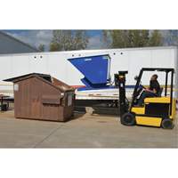 Self-Dumping Hopper, Steel, 3 cu.yd., Blue Superchem Industries
