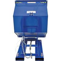 Self-Dumping Hopper, Steel, 1 cu.yd., Blue Superchem Industries