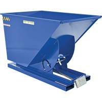 Self-Dumping Hopper, Steel, 1 cu.yd., Blue Superchem Industries