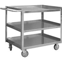 Chariot avec tablettes de calibre industriel, 3 Tiers, 24-1/8" la x 35" h x 42" p, Capacit&eacute; 1200 lb Superchem Industries