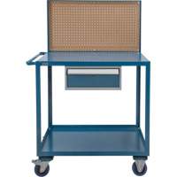 Mobile Service Cart, 2 Tiers, 24" W x 57" H x 40" D, 1200 lbs. Capacity Superchem Industries