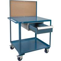 Mobile Service Cart, 2 Tiers, 24" W x 57" H x 40" D, 1200 lbs. Capacity Superchem Industries