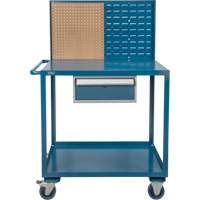 Mobile Service Cart, 2 Tiers, 24" W x 57" H x 40" D, 1200 lbs. Capacity Superchem Industries