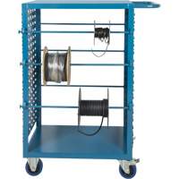 Mobile Wire Spool Cart, Steel, 6 Rod, 21" W x 48" H x 38" D, 1200 lbs. Capacity Superchem Industries