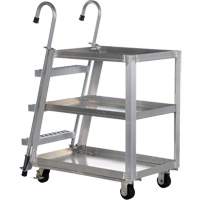 Stockpicker Truck, Aluminum, 21-7/8" W x 40" D, 3 Shelves, 660 lbs. Capacity Superchem Industries