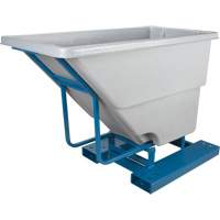 Self-Dumping Hopper, Polyethylene, 5/8 cu.yd., Grey Superchem Industries