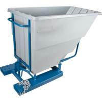 Self-Dumping Hopper, Polyethylene, 1-1/10 cu.yd, Grey Superchem Industries