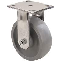 Max9 Caster, Rigid with Brake, 5" (127 mm), Envirothane Grey-WOW, 1000 lbs. (453.6 kg.) Superchem Industries