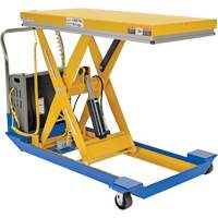 DC Powered & Manual Scissor Lift Table, Steel, 48" L x 24" W, 1000 lbs. Capacity Superchem Industries