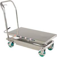 Manual Hydraulic Scissor Lift Table, 36-1/4" L x 19-3/8" W, Stainless Steel, 600 lbs. Capacity Superchem Industries