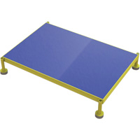 Adjustable Height One-Step Work Platform, 24" W x 36" D, 800 lbs. Capacity, All-Welded Superchem Industries