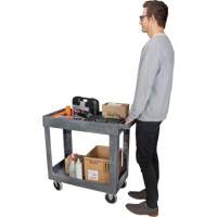 Utility Service Cart, 2 Tiers, 16-1/2" x 32-1/2" x 34-1/2", 550 lbs. Capacity Superchem Industries