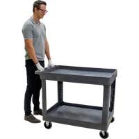 Utility Service Cart, 2 Tiers, 24-5/8" x 32-1/2" x 40", 550 lbs. Capacity Superchem Industries