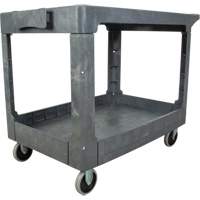 Flat-Shelf Utility Service Cart, 2 Tiers, 25-1/4" x 32-1/4" x 44", 550 lbs. Capacity Superchem Industries
