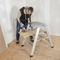 Portable Work-Stand Saw Horse, Aluminum Frame, 12-1/4" D x 36" H Superchem Industries