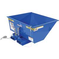 Low Profile D-Style Self Dumping Hopper, Steel, 1/2 cu.yd., Blue Superchem Industries