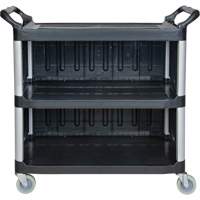 Utility Cart, 3 Tiers, 19-3/4" x 37-1/2" x 40-1/4", 250 lbs. Capacity Superchem Industries