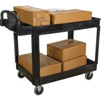 Utility Cart, 2 Tiers, 25-5/8" x 33-1/2" x 43-3/4", 550 lbs. Capacity Superchem Industries