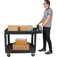 Utility Cart, 2 Tiers, 25-5/8" x 33-1/2" x 43-3/4", 550 lbs. Capacity Superchem Industries