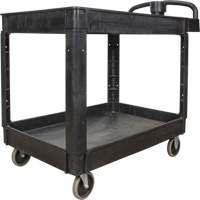 Utility Cart, 2 Tiers, 25-5/8" x 33-1/2" x 43-3/4", 550 lbs. Capacity Superchem Industries