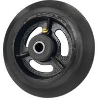 Mold-On Rubber Wheel, 6'' (152 mm) Dia. x 1-1/2" (38 mm) W, 450 lbs. (204 kg.) Capacity Superchem Industries