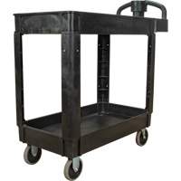 Utility Cart, 2 Tiers, 17-1/8" x 33-1/2" x 37-5/8", 550 lbs. Capacity Superchem Industries