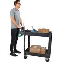 Utility Cart, 2 Tiers, 17-1/8" x 33-1/2" x 37-5/8", 550 lbs. Capacity Superchem Industries