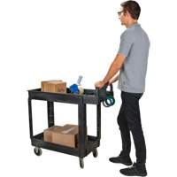 Utility Cart, 2 Tiers, 17-1/8" x 33-1/2" x 37-5/8", 550 lbs. Capacity Superchem Industries