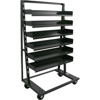 Single-Sided Heavy Duty A-Frame Cart with 6 Trays, 38" x 25" x 63", 2500 lbs. Capacity Superchem Industries