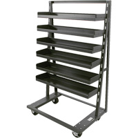 Single-Sided Heavy Duty A-Frame Cart with 6 Lipped Trays, 38" x 25" x 63", 2500 lbs. Capacity Superchem Industries