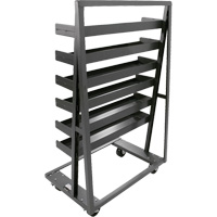 Single-Sided Heavy Duty A-Frame Cart with 6 Lipped Trays, 38" x 25" x 63", 2500 lbs. Capacity Superchem Industries