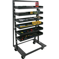 Single-Sided Heavy Duty A-Frame Cart with 6 Lipped Trays, 38" x 25" x 63", 2500 lbs. Capacity Superchem Industries