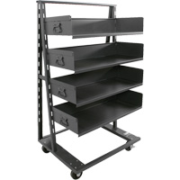 Single-Sided Heavy Duty A-Frame Cart with 4 Large Trays, 38" x 25" x 63", 2500 lbs. Capacity Superchem Industries