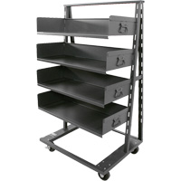 Single-Sided Heavy Duty A-Frame Cart with 4 Large Trays, 38" x 25" x 63", 2500 lbs. Capacity Superchem Industries