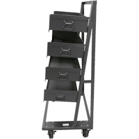 Single-Sided Heavy Duty A-Frame Cart with 4 Large Trays, 38" x 25" x 63", 2500 lbs. Capacity Superchem Industries