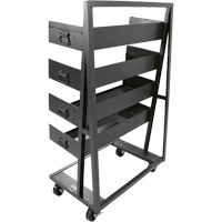 Single-Sided Heavy Duty A-Frame Cart with 4 Large Trays, 38" x 25" x 63", 2500 lbs. Capacity Superchem Industries