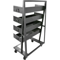 Single-Sided Heavy Duty A-Frame Cart with 4 Large Lipped Trays, 38" x 25" x 63", 2500 lbs. Capacity Superchem Industries