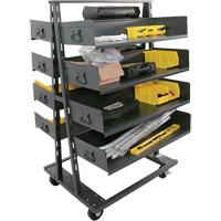 Double-Sided Heavy Duty A-Frame Cart with 8 Large Trays, 38" x 30" x 63", 2500 lbs. Capacity Superchem Industries