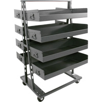 Double-Sided Heavy Duty A-Frame Cart with 8 Large Lipped Trays, 38" x 30" x 63", 2500 lbs. Capacity Superchem Industries