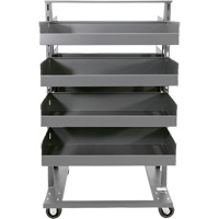 Double-Sided Heavy Duty A-Frame Cart with 8 Large Lipped Trays, 38" x 30" x 63", 2500 lbs. Capacity Superchem Industries