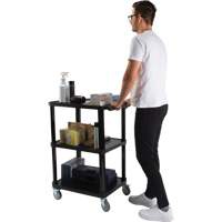 Chariot utilitaire avec tablette plate, 3 tiers, 18-1/8" x 37-3/8" x 27-3/4", Capacit&eacute; 330 lb Superchem Industries