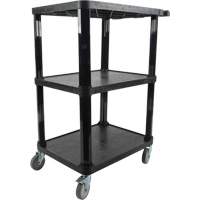 Chariot utilitaire avec tablette plate, 3 tiers, 18-1/8" x 37-3/8" x 27-3/4", Capacit&eacute; 330 lb Superchem Industries