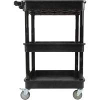 Chariot utilitaire avec tablette &agrave; bordure profonde, 3 tiers, 19" x 39-1/2" x 28-1/4", Capacit&eacute; 330 lb Superchem Industries