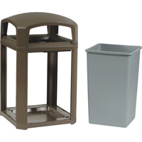 Landmark Series&reg; Classic Container Frame With Rigid Liner, Galvanized Steel, 35 US gal. Superchem Industries