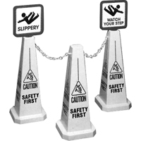 "Caution" Lamba Traffic Cones, English with Pictogram Superchem Industries