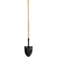 Round Point Shovel, Tempered Steel Blade, Wood, Straight Handle Superchem Industries