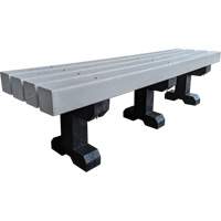 Park Bench, Recycled Plastic, 72" L x 17" W x 17" H, Grey Superchem Industries