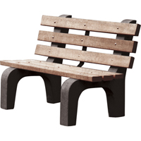Park Benches, Recycled Plastic, 72" L x 25" W x 31" H, Brown Superchem Industries