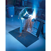 WeldSafe&reg; No. 447 Matting, Rubber, 75' L, 2' W x 9/16" Thick, Black Superchem Industries