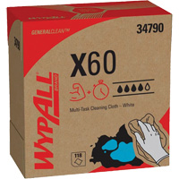 WypAll&reg; X60 Wipers, All-Purpose, 16-3/4" L x 8-3/8" W Superchem Industries